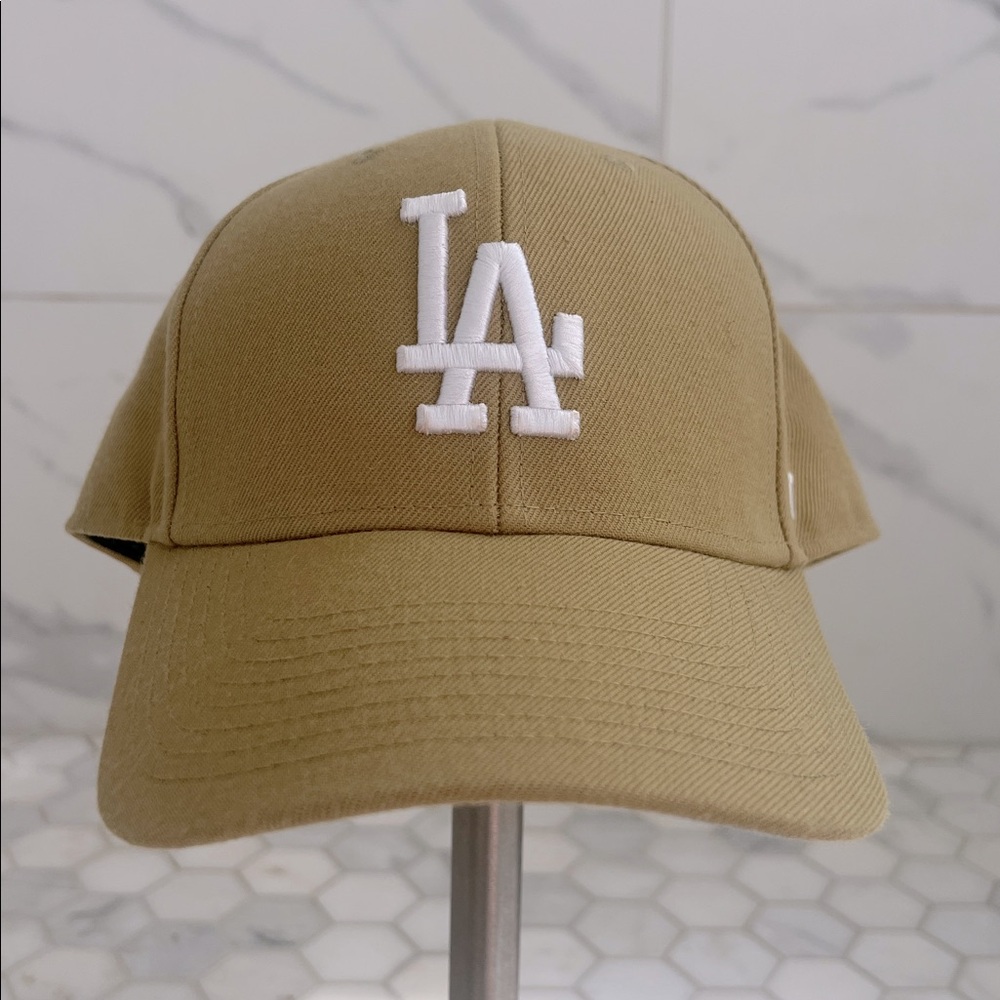 47 LA Los Angeles Dodgers MLB MVP Velcro Adjustable Cap Baseball Hat Tan Khaki